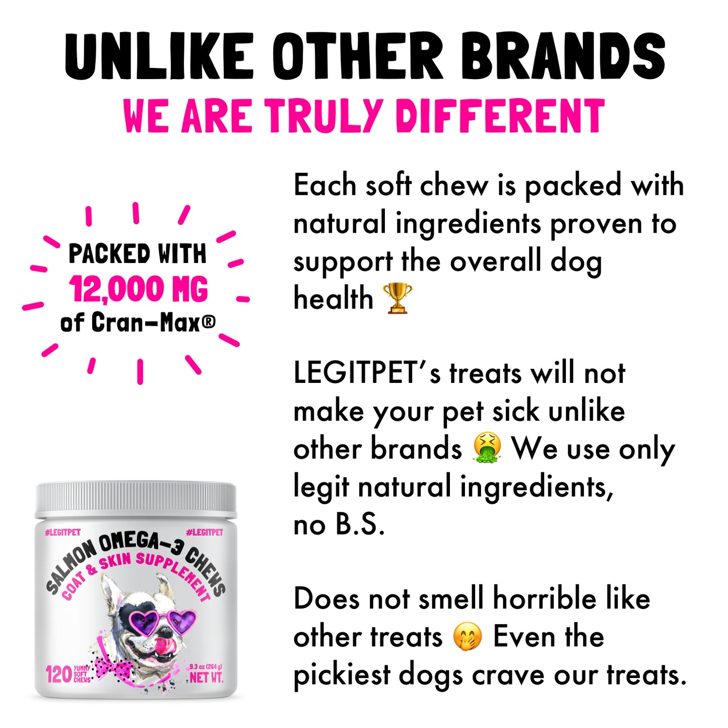 Omega 3 Alaskan Salmon Oil Treats for Dogs Fish Oil Chew Supplement Skin and Coat Allergy and Itch Relief Hip & Joint Health Brain