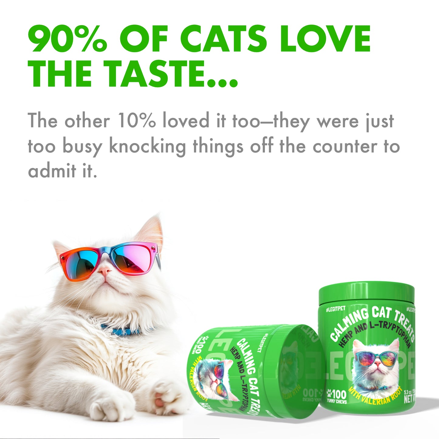 Calming cat treats with L-tryptophan & Valerian root