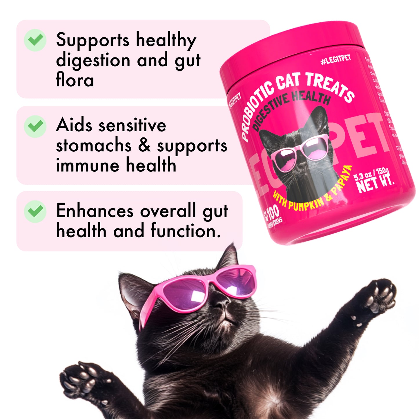 Probiotic Cat Treats Digestive Support with Pumpkin & Papaya