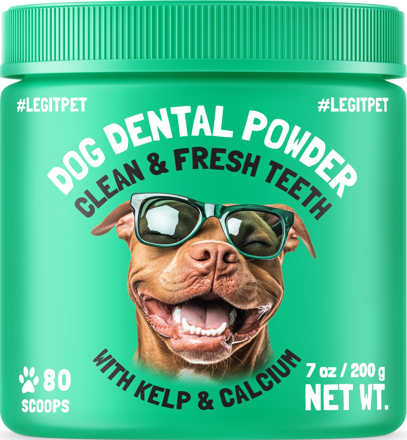Dog Dental Powder Clean & Fresh Teeth with Kelp & Calcium 80 Scoops