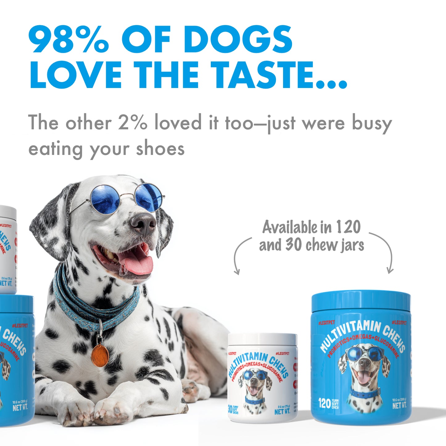 Multivitamin Chews w/Glucosamine Chondroitin, Probiotics Digestive Enzymes and Omegas