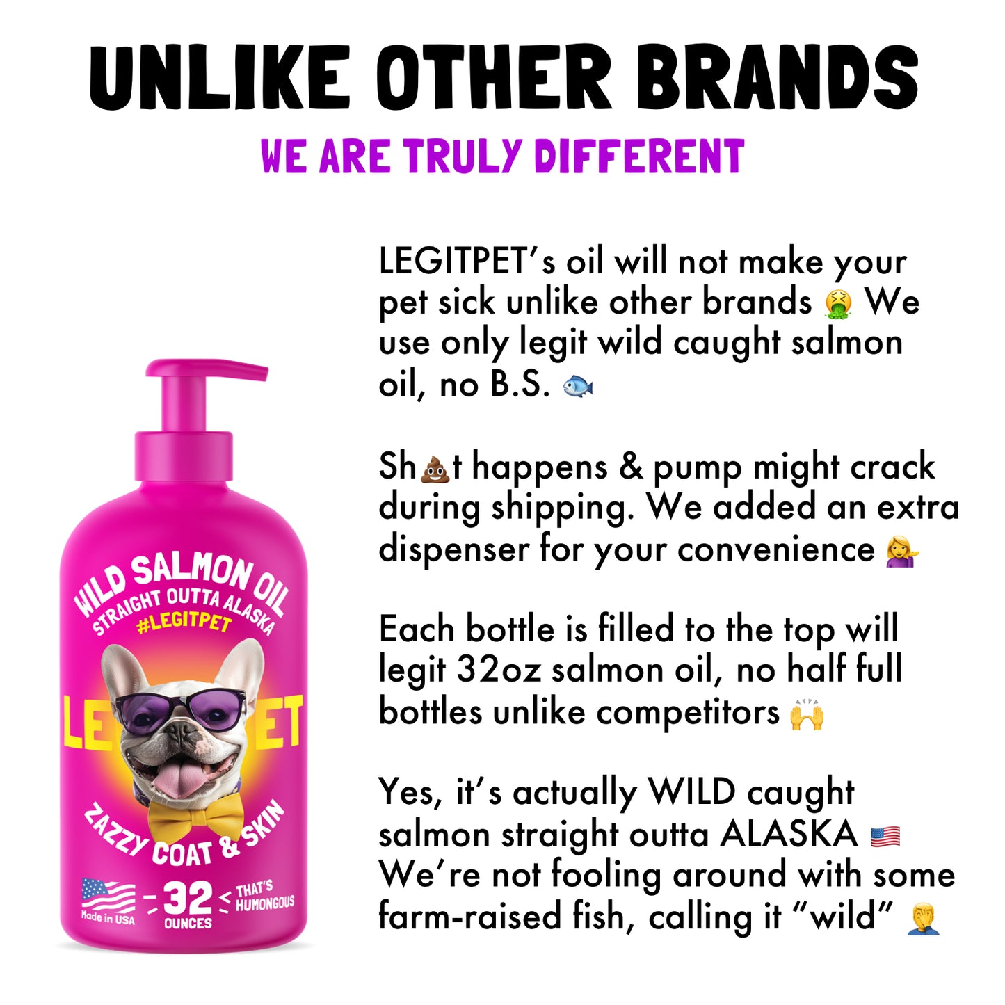 Wild Caught Alaskan Salmon Oil for dogs & cats