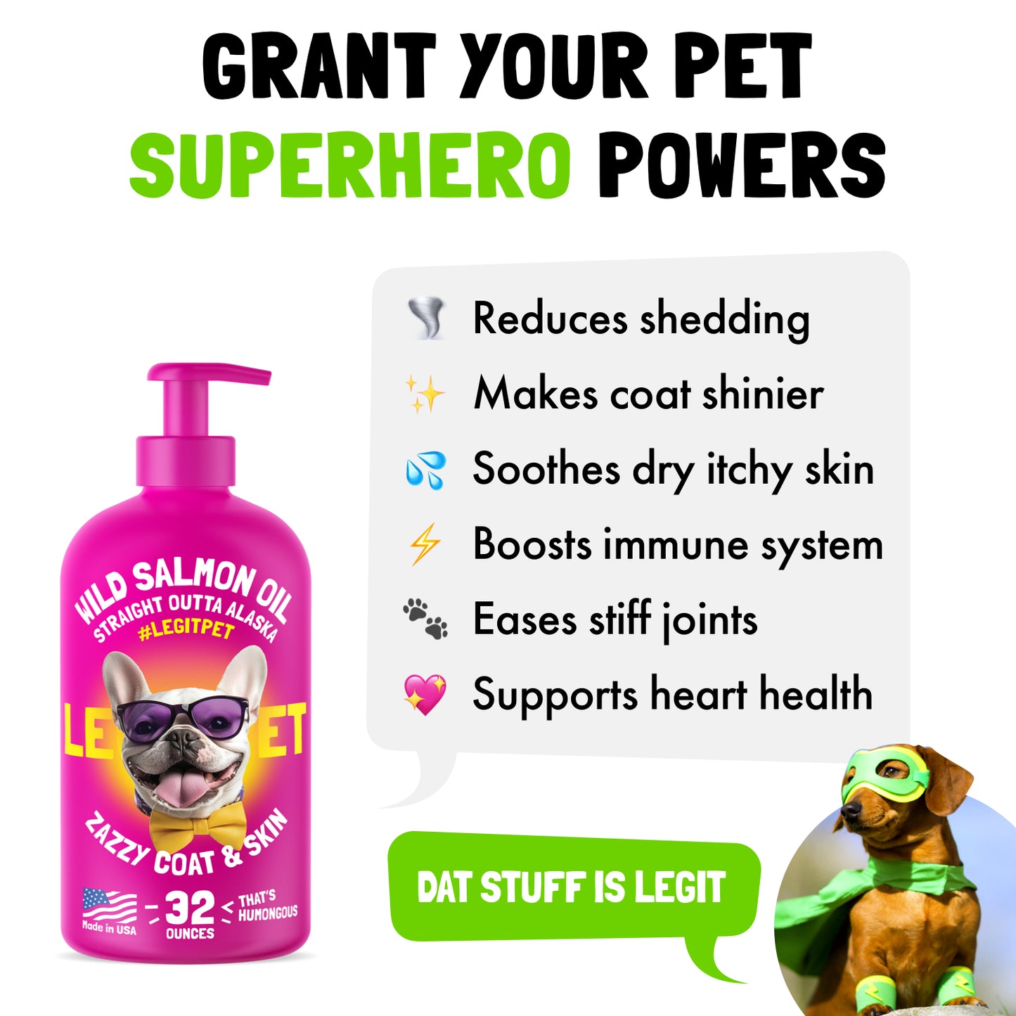 Wild Caught Alaskan Salmon Oil for dogs & cats