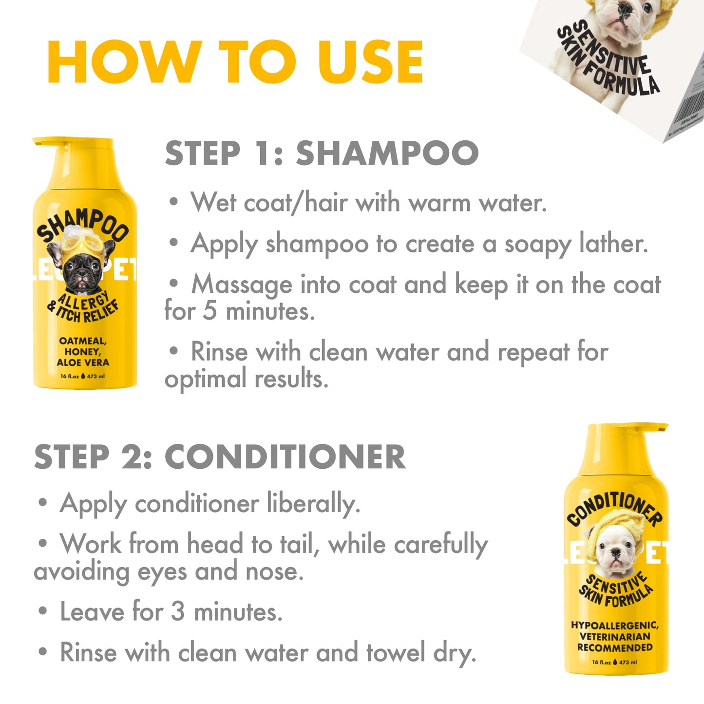 Oatmeal Dog Shampoo & Conditioner Itch & Allergy Relief