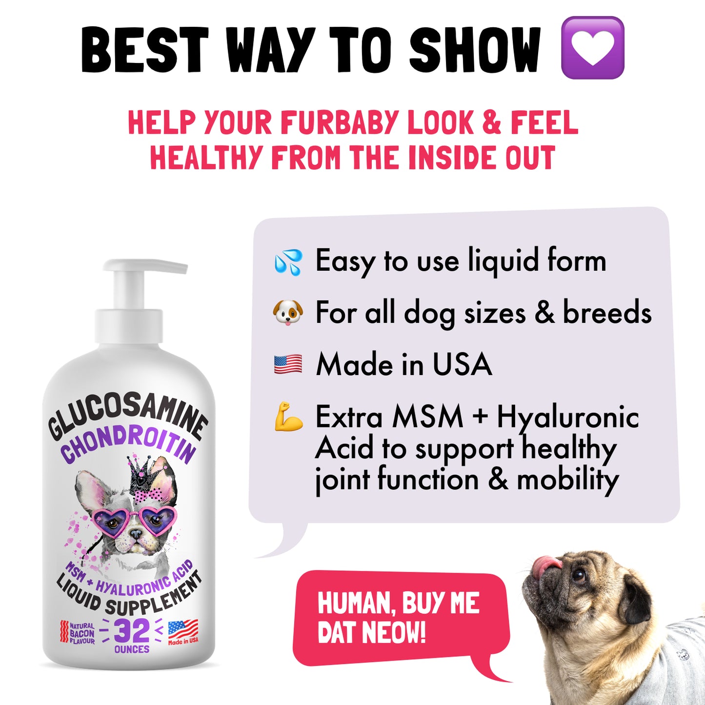Liquid Glucosamine with Chondroitin, MSM & Hyaluronic Acid