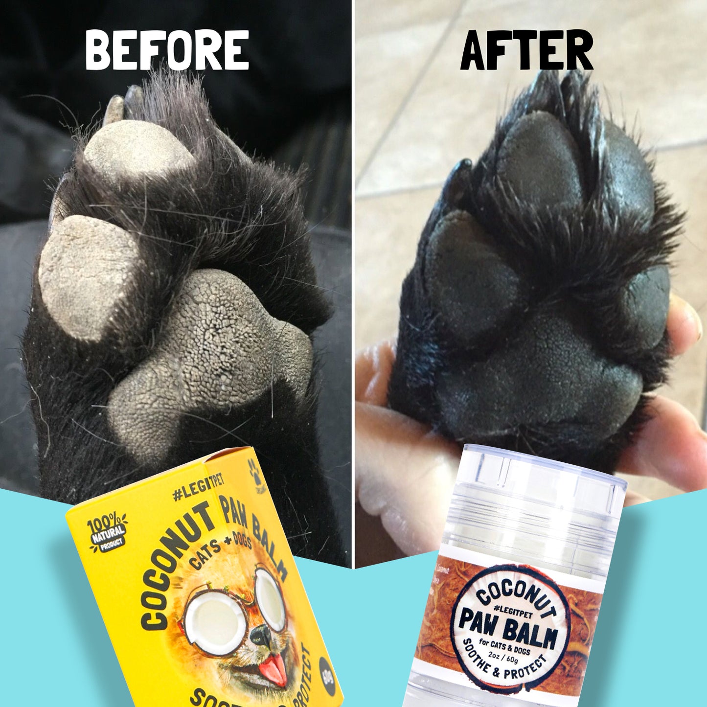 Dog Paw Balm Stick with coconut oil, shea butter & beeswax