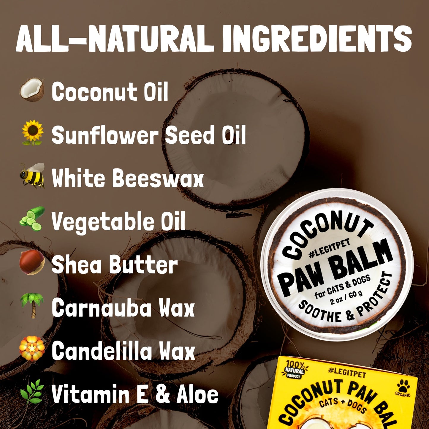 Coconut Dog Paw Balm