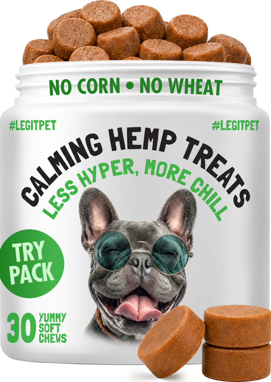 Calming Hemp Treats for Dogs with Chamomile
