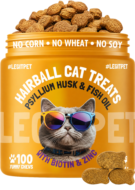 Hairball cat treats with Psyllium Husk & Fish oil