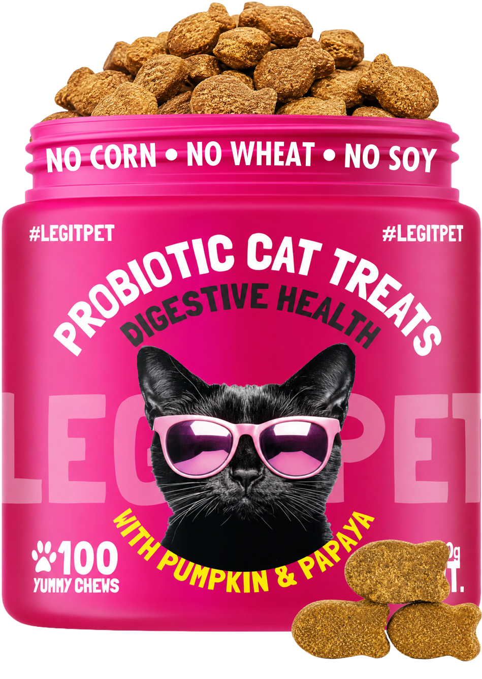Probiotic Cat Treats Digestive Support with Pumpkin & Papaya