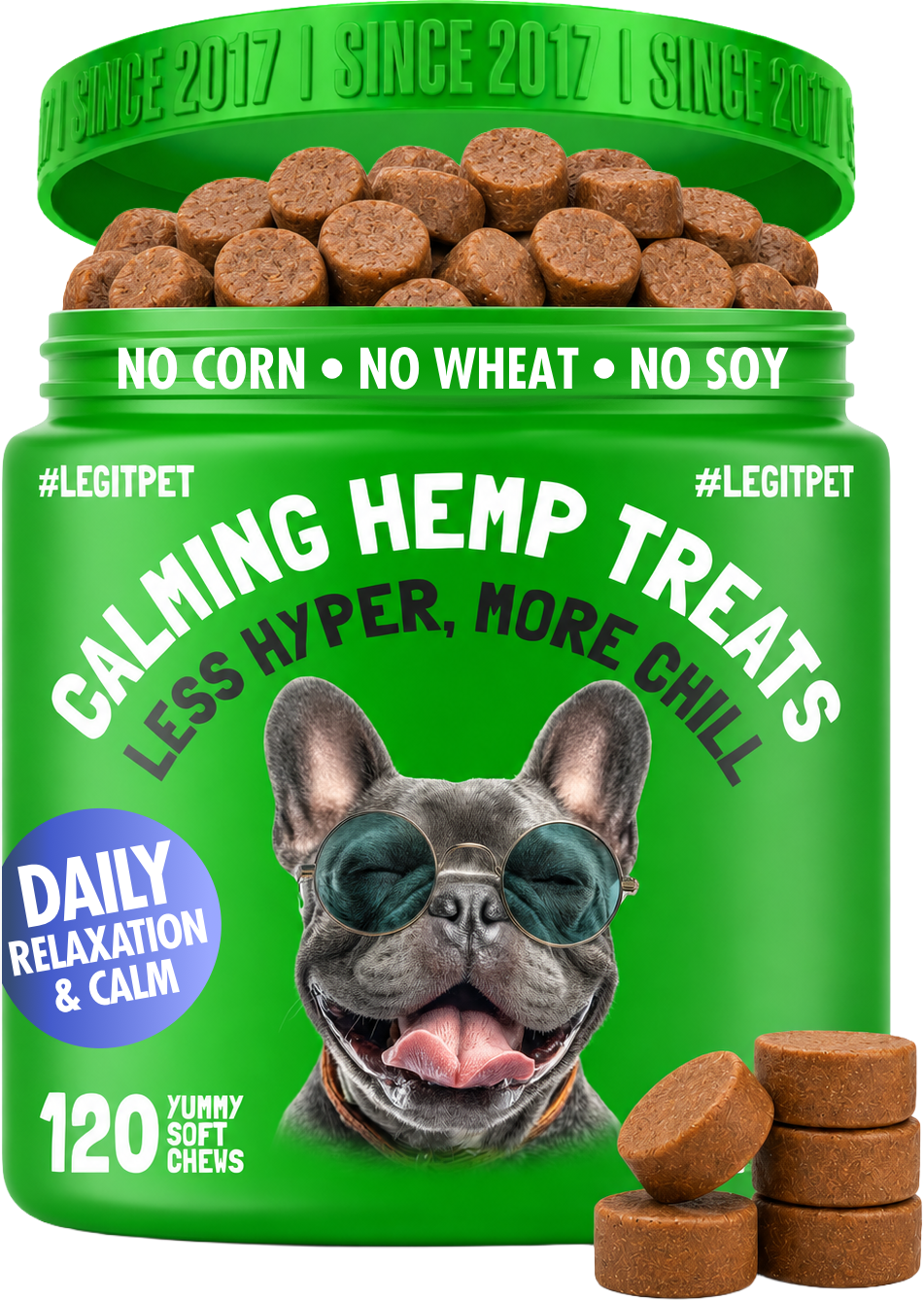 Calming Hemp Treats for Dogs with Chamomile