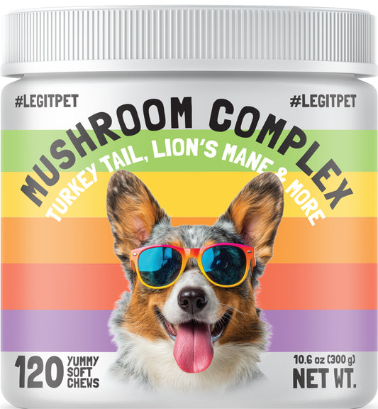 Mushroom Complex Treats for Dogs with Reishi Shiitake and Turkey Tail Mushrooms