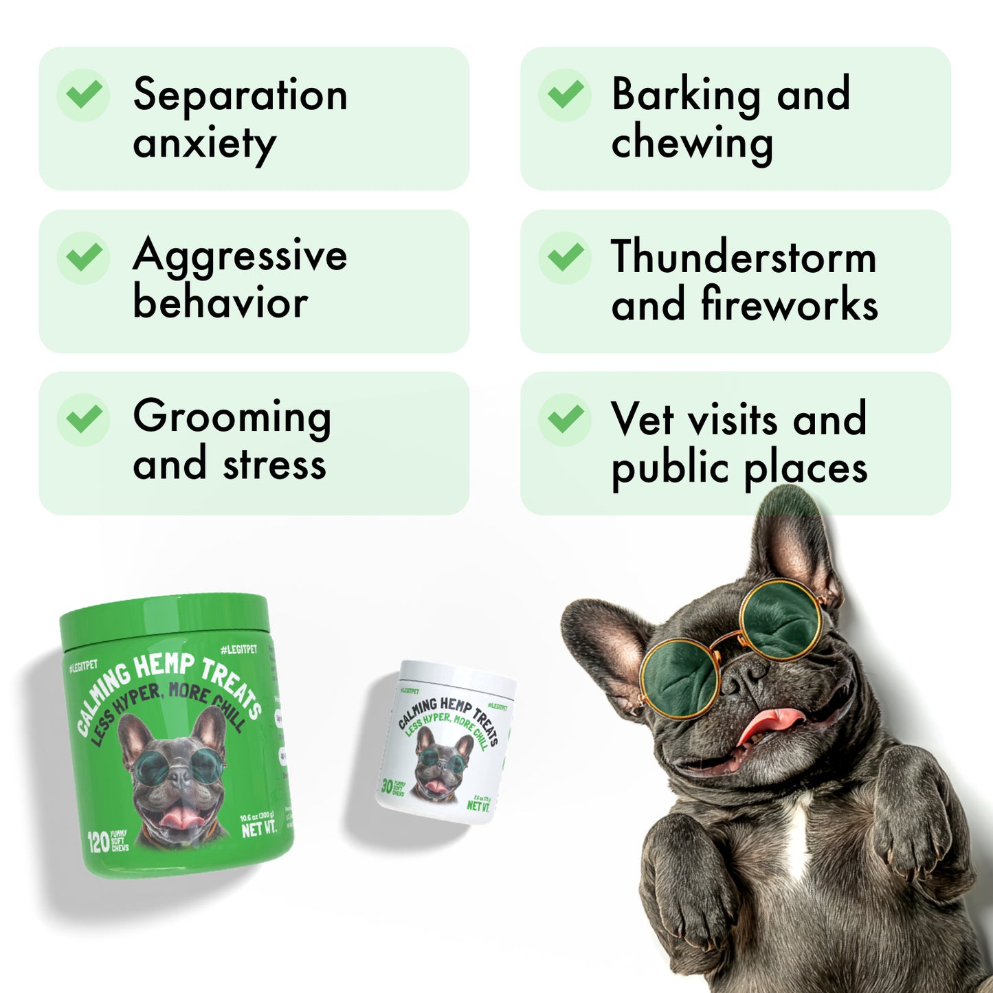 Calming Hemp Treats for Dogs with Chamomile