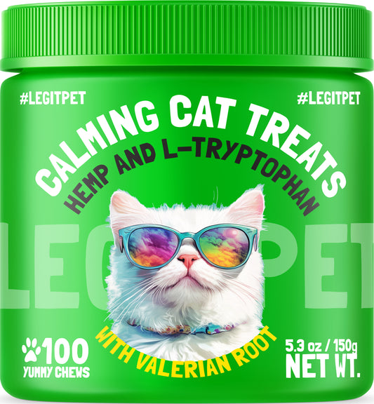 Calming cat treats with L-tryptophan