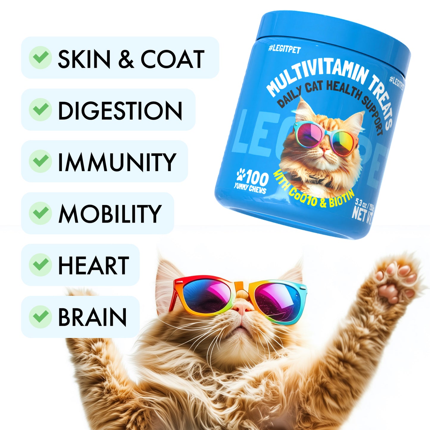 Multivitamin cat treats for daily health support