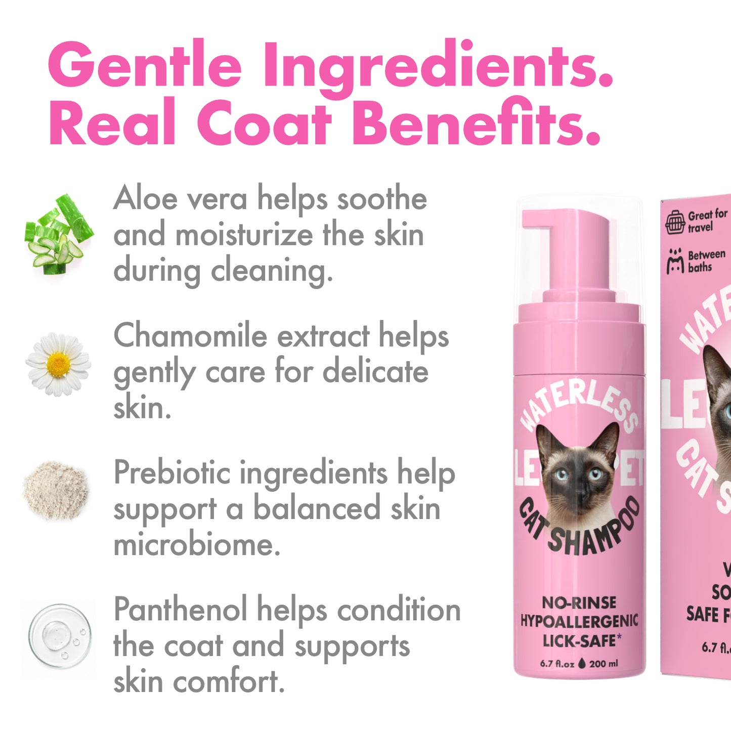 Waterless Cat Shampoo, Lick-Safe Formula, Helps Neutralize Odors & Refresh Coat Between Baths, 6.7 oz