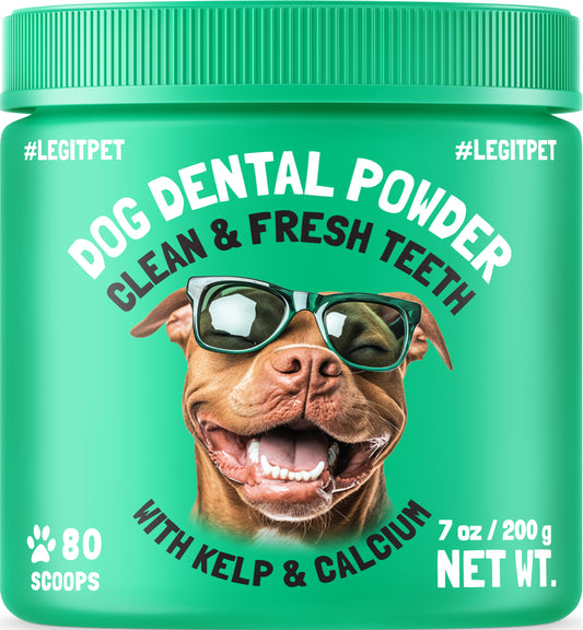 Dog Dental Powder Clean & Fresh Teeth with Kelp & Calcium 80 Scoops
