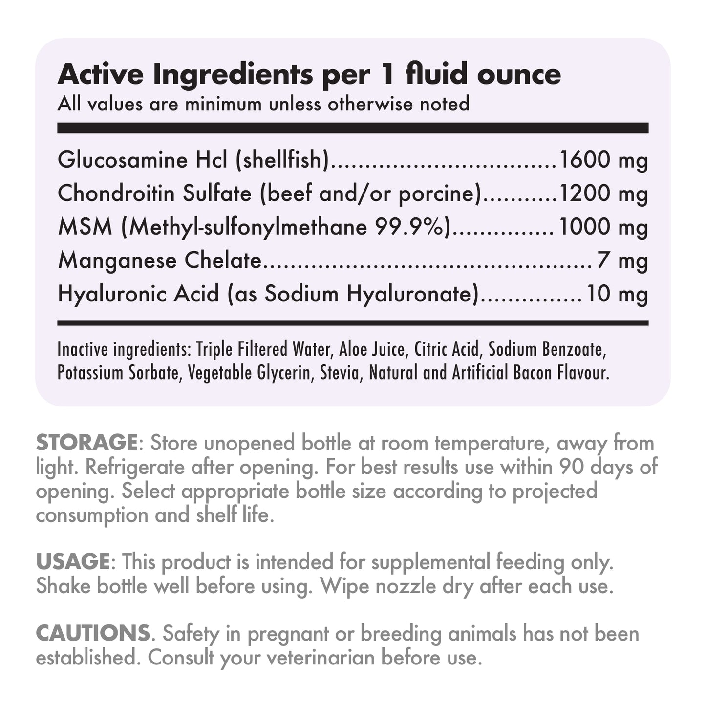 Liquid Glucosamine with Chondroitin, MSM & Hyaluronic Acid