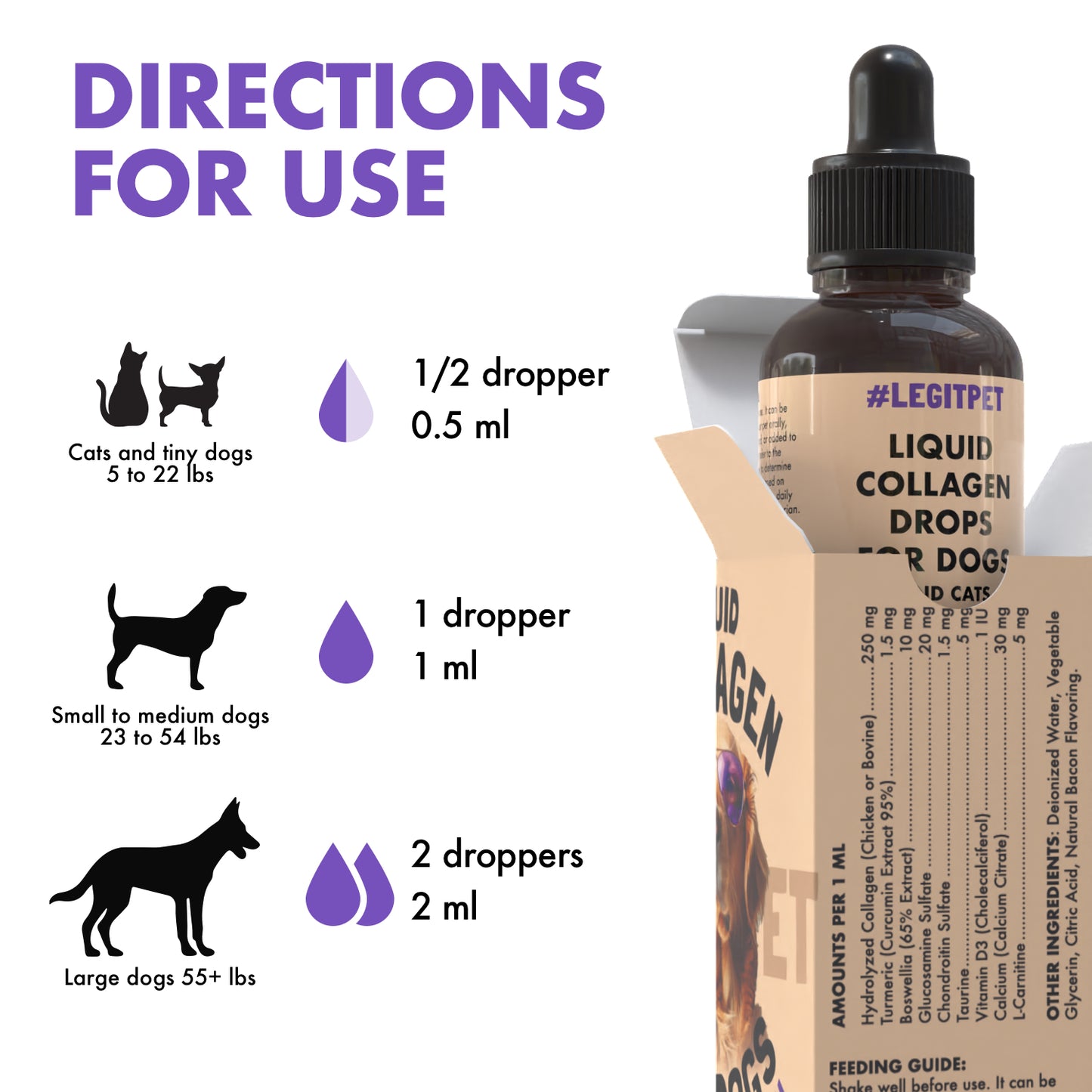 Liquid Collagen for Dogs & Cats Support Hip & Joint