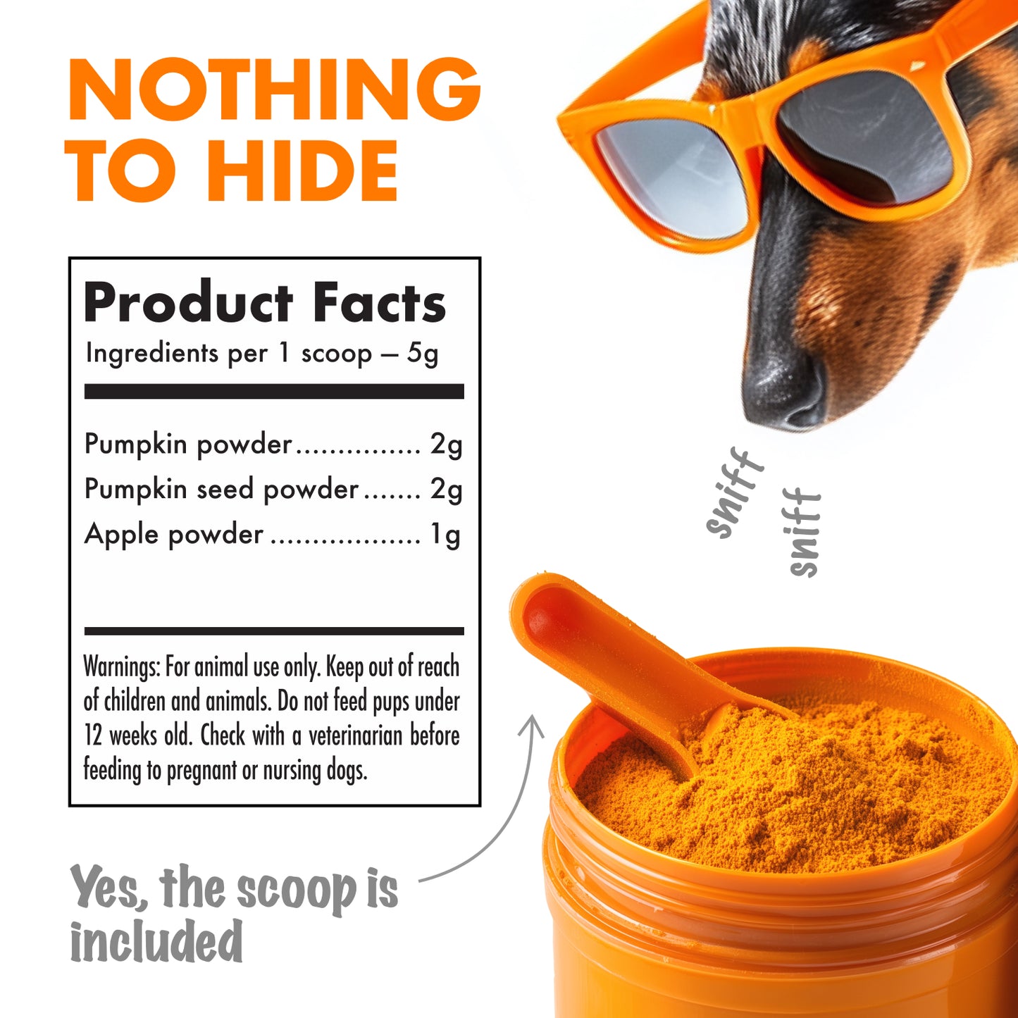 Pumpkin Powder for Dogs Digestive & Stool Support , Gut Health & Regular Digestion, 60 Scoops