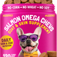 Omega 3 Alaskan Salmon Oil Treats for Dogs Fish Oil Chew Supplement Skin and Coat Allergy and Itch Relief Hip & Joint Health Brain