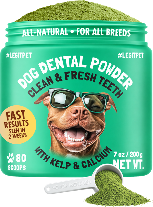 Dog Dental Powder Clean & Fresh Teeth with Kelp & Calcium 80 Scoops