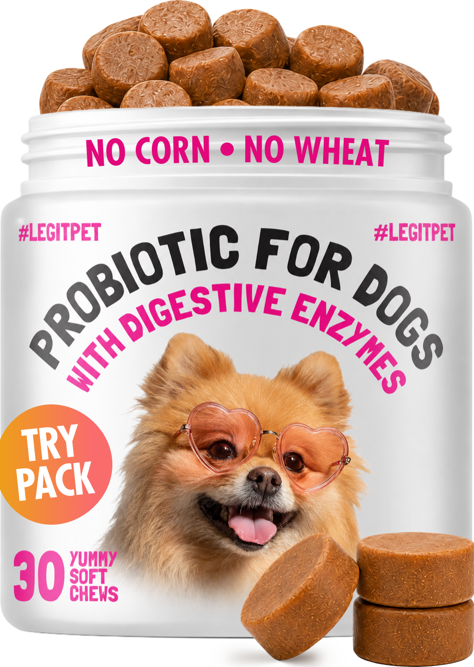 Probiotic for Dogs - with Natural Digestive Enzymes