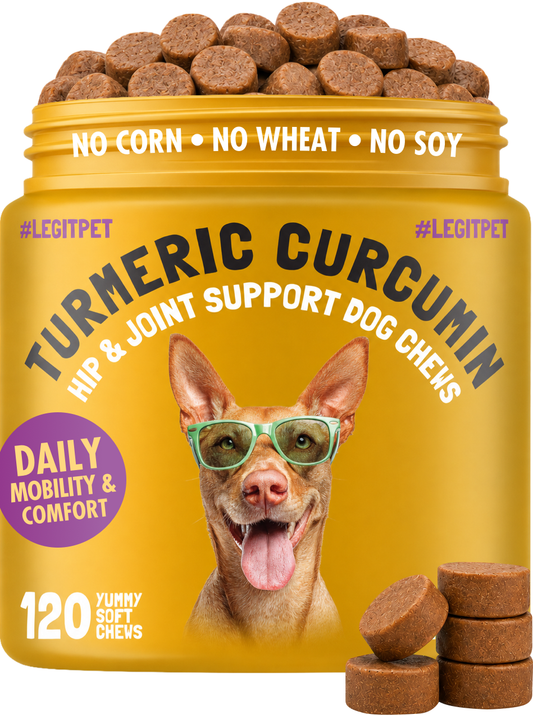 Turmeric Curcumin Hip & Joint Dogs Chew Support for Arthritis & Mobility with Collagen & BioPerine